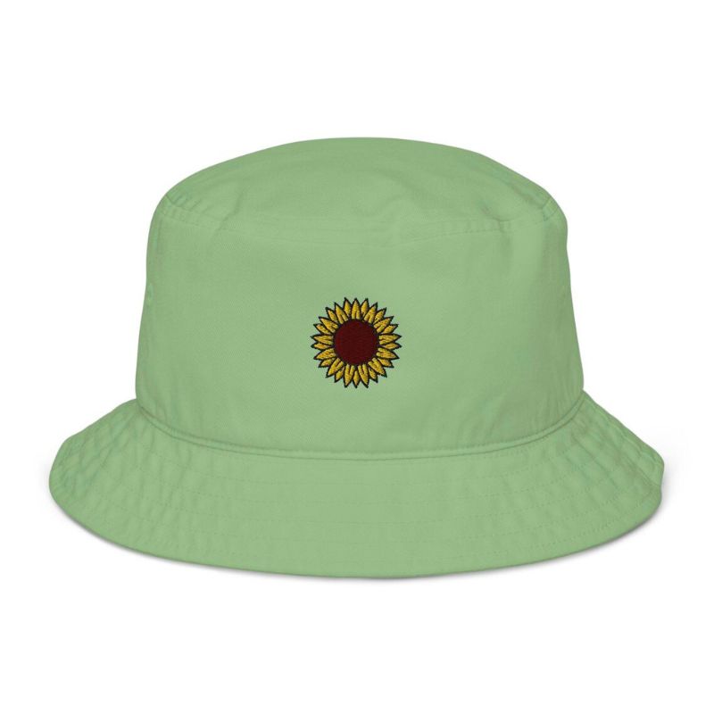 Sunflower Bucket Hat Green Embroidery