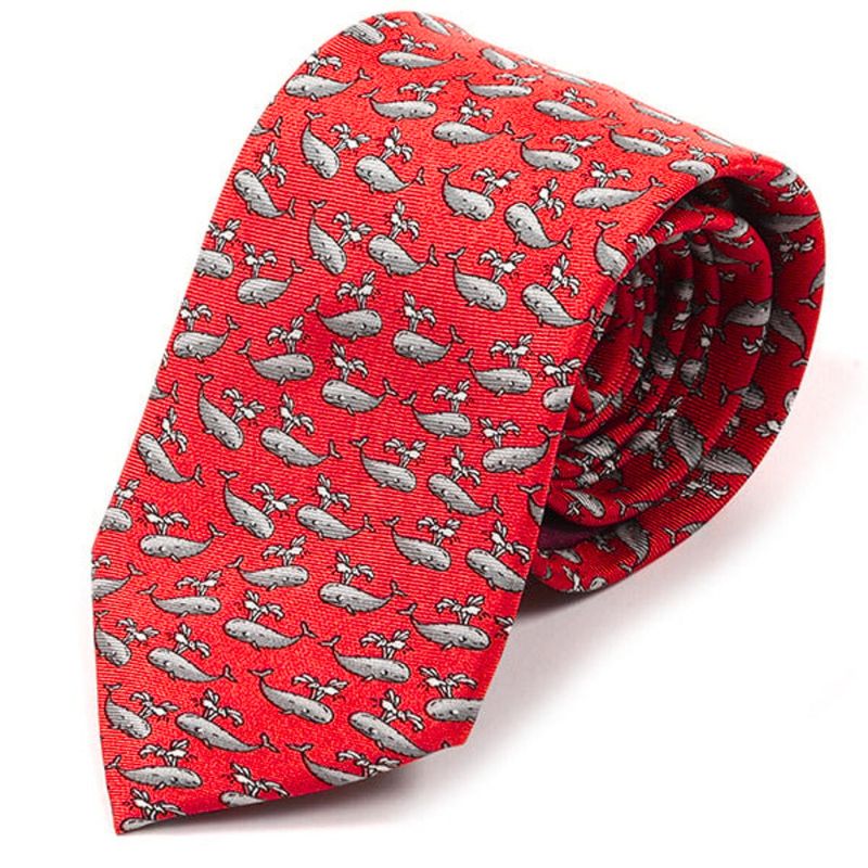 Tie Red Whale Motif